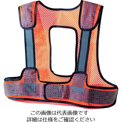 スリーライク フルハーネス対応ベンチレーション反射ベストSPIDER300/蛍光オレンジXガラスビーズ FH-VL-FOSV 1着（直送品）