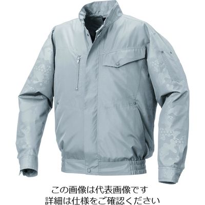 空調服 ポリエステル製エンボスプリント空調服[[R上]] ウェアのみ グレー×グレーエンボス LL KU92000-C06-S4 1着（直送品）