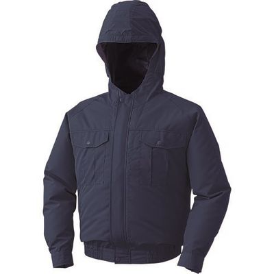 空調服 フード付屋外作業用空調服[[R下]] ウェアのみ ダークブルー 3L KU90800-C14-S5 1着 856-7808（直送品）