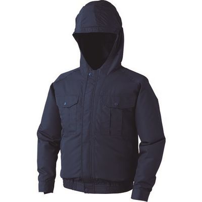 空調服 フード付ポリエステル製ワーク空調服[[R下]] ウェアのみ ダークブルー 3L KU90810-C14-S5 1着 856-7820（直送品）