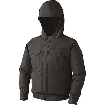 空調服 フード付ポリエステル製ワーク空調服[[R下]] ウェアのみ チャコール M KU90810-C69-S2 1着 125-1586（直送品）