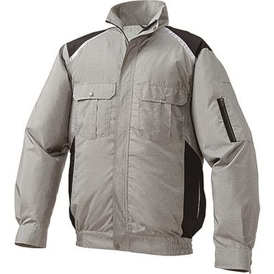 空調服 ポリエステル製タチエリ空調服[[R下]] ウェアのみ シルバー×ブラック LL KU91820C06S4 1着 213-1932（直送品）