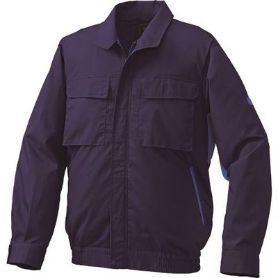 空調服 綿・ポリ混紡脇下マチ付き2空調服[[R下]] ウェアのみ ネイビー×ブルー 5L KU91910C03S7 1着 213-3463（直送品）