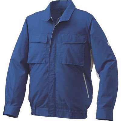 空調服 綿・ポリ混紡脇下マチ付き2空調服[[R下]] ウェアのみ ブルー×シルバー 3L KU91910C04S5 1着 213-1945（直送品）