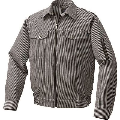 空調服 綿・ポリ混紡デニム調空調服[[R下]] ウェアのみ ブラック×ホワイト LL KU91960C09S4 1着 213-3457（直送品）