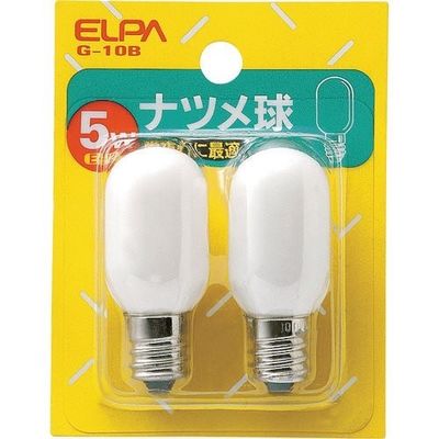 朝日電器 ELPA ナツメ球 E12 消費電力5W ホワイト 2個入 G-10B 1パック(2個) 168-2273（直送品）