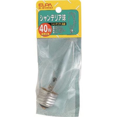 朝日電器 ELPA シャンデリアE26 G-61H(C) 1個 166-1790（直送品）