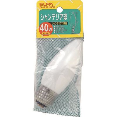 朝日電器 ELPA シャンデリアE26 G-61H(W) 1個 202-0943（直送品）