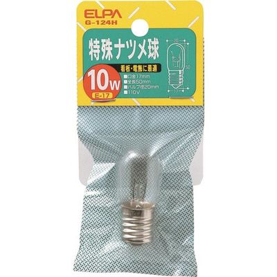 朝日電器 ELPA 特殊ナツメ E17 10W クリア G-124H 1個 202-2489（直送品）