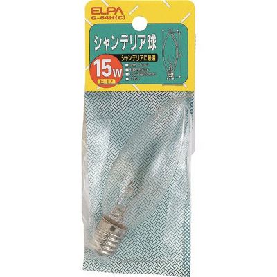 朝日電器 ELPA シャンデリアE17 G-64H(C) 1個 202-0937（直送品）