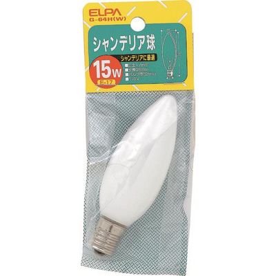 朝日電器 ELPA シャンデリアE17 G-64H(W) 1個 202-0964（直送品）