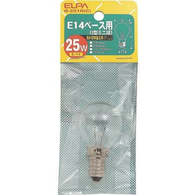 朝日電器 ELPA E14S型ミニ25W G-201H(C) 1個 202-0918（直送品）