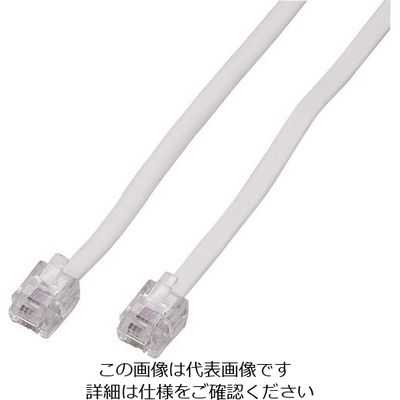 朝日電器 ELPA テレホンコード6極2/4芯 1m TEW-T010 1本 168-2250（直送品）