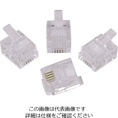 朝日電器 ELPA モジュラープラグ 6極2/4芯 (6個入) TEA-012 1パック(6個) 168-0734（直送品）