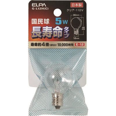 朝日電器 ELPA 国民球 長寿命 E12 5W クリア G-L12H(C) 1個 202-2570（直送品）