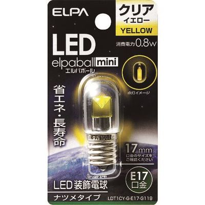 朝日電器 ELPA LED電球 ナツメ E17 LDT1CY-G-E17-G119 1個 202-2554（直送品）