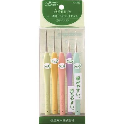 クロバー CLOVER レース針 アミュレセット 5本入り 43-323 1袋(5本) 166-1660（直送品）