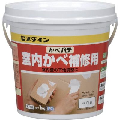 セメダイン 室内かべ補修材 かべパテ 白色 1kg HC-158 6缶（直送品）