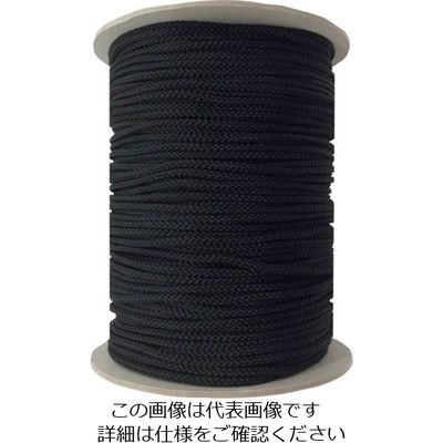 ユタカメイク 江戸打ち紐 中丸 1m ブラック AR-8124 1セット(130個) 105-0690（直送品）