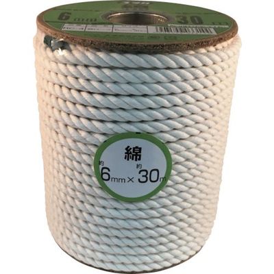 ユタカメイク ロープ 綿ロープボビン巻 6φ×30m RC-4 1巻 113-5434（直送品）