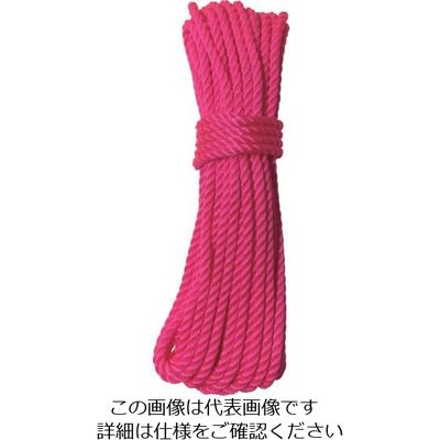 ユタカメイク ロープ パイレンカラーロープ 5φ×10m ピンク A-91 1個 112-9175（直送品）