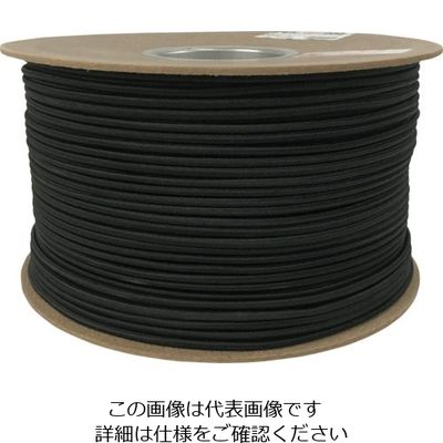 ユタカメイク ゴム タイトゴムロープドラム巻 4.5φ×1m ブラック RT-20 1セット(200個) 113-3954（直送品）