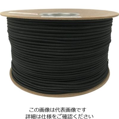 ユタカメイク ゴム タイトゴムロープドラム巻 6φ×1m ブラック RT-32 1セット(200個) 113-7055（直送品）