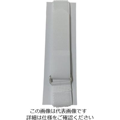 ユタカメイク マジックテープ 万能バンドゴム無し 25mm×40cm 環付 ホワイト G101 1セット(10個) 113-3884（直送品）