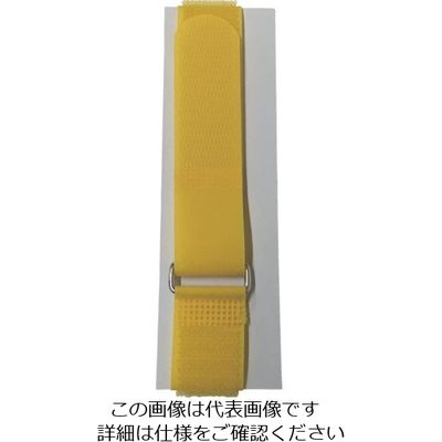 ユタカメイク マジックテープ 万能バンドゴム無し 25mm×40cm 環付 イエロー G102 1セット(10個) 113-2298（直送品）