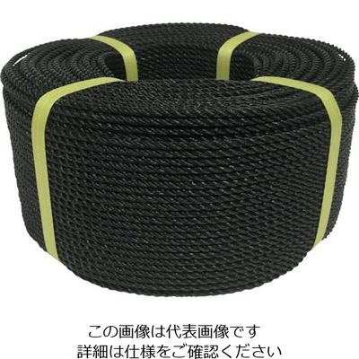 ユタカメイク ロープ PEロープ巻物 4φ×200m ブラック PE-84 1個 494-8904（直送品）