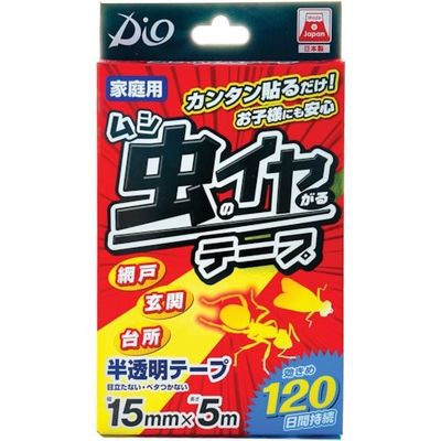 イノベックス Dio 虫のイヤがるテープ 幅15mm×長さ5m 半透明 212106 1セット(12巻) 859-1089（直送品）