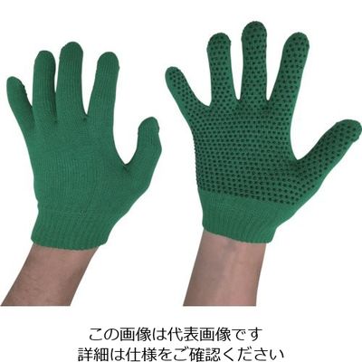 勝星産業 勝星 のびのび滑り止め手袋 緑 371519 1セット(5双) 128-2783（直送品）