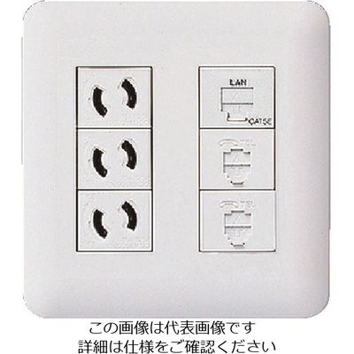 パナソニック Panasonic ワイド21コンセントP6コ用(3+3) WTF7006W 1セット(10個) 157-6734（直送品）