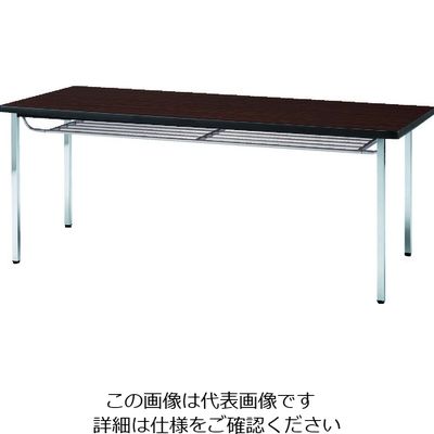 トラスコ中山 TRUSCO 会議用テーブル 1200X750XH700 下棚付 丸脚 ローズ TDST1275-RO 1台 208-2302（直送品）