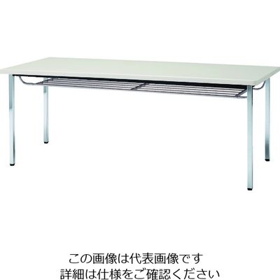 トラスコ中山 TRUSCO 会議用テーブル 1500X600XH700 下棚付 丸脚 ホワイト TDST1560-W 1台 208-2304（直送品）