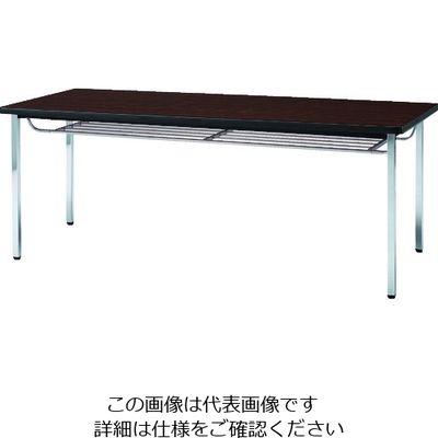 トラスコ中山 TRUSCO 会議用テーブル 1500X600XH700 下棚付 丸脚 ローズ TDST1560-RO 1台 208-2306（直送品）