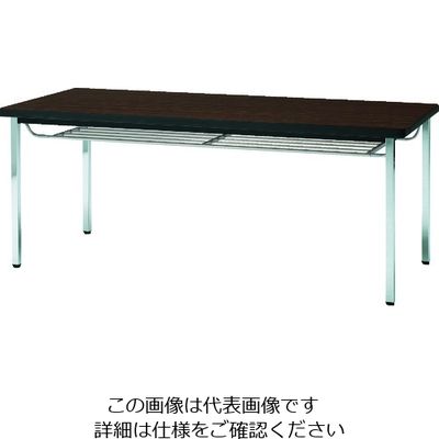 トラスコ中山 TRUSCO 会議用テーブル 1500X900XH700 下棚付 丸脚 ローズ TDST1590-RO 1台 208-2314（直送品）