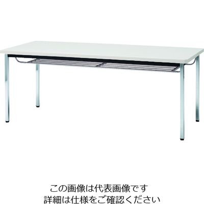トラスコ中山 TRUSCO 会議用テーブル 1800X600XH700 下棚付 丸脚 ホワイト TDST1860-W 1台 208-2320（直送品）