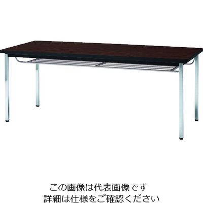トラスコ中山 TRUSCO 会議用テーブル 1800X600XH700 下棚付 丸脚 ローズ TDST1860-RO 1台 208-2322（直送品）
