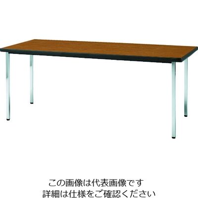 トラスコ中山 TRUSCO 会議用テーブル 1200X750XH700 角脚 下棚無し チーク TDS1275-T 1台 208-2256（直送品）