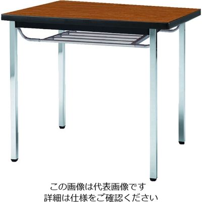 トラスコ中山 TRUSCO 会議用テーブル900X900XH700 下棚付 丸脚 チーク TDST0990-T 1台 208-2295（直送品）