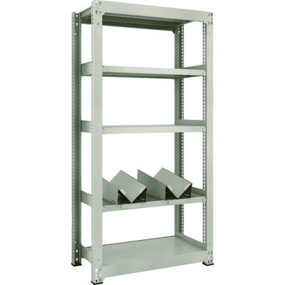 TRUSCO 一斗缶ラック スチールラック M3型中量棚 W900×D471×H1800 5段 単体 缶受×2付 M3-6355-KU2（直送品）