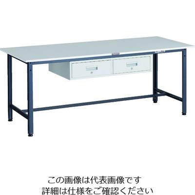 TRUSCO 軽荷重作業台(300kg)AE型 1800X750XH740 2列引出し付 ダークグレー色 RAE-1800FL2 DG 1台（直送品）