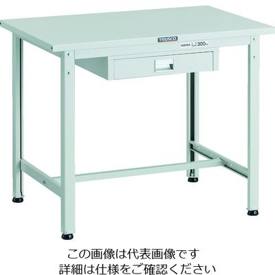 TRUSCO 軽荷重作業台(300kg)AE型 900X600XH740 薄型1段引出し付 ホワイト色 SAE-0960UDC1 W 1台（直送品）