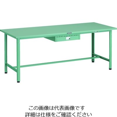 TRUSCO 軽荷重作業台(300kg)AE型 1800X750XH740 薄型1段引出し付 グリーン色 SAE-1800UDC1 1台（直送品）