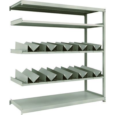 TRUSCO スチールラック M2型軽中量棚 1760X600XH1800 缶受X10付 連結 M2-6665-KU10B 1台(1個)（直送品）