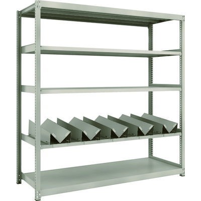 トラスコ中山 TRUSCO スチールラック M2型軽中量棚 1760X600XH1800 缶受X5付 M2-6665-KU5 1台(1個)（直送品）