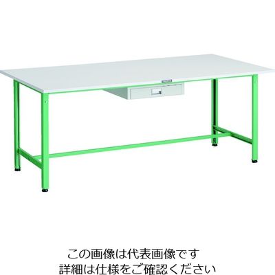 TRUSCO 軽荷重作業台(300kg)AE型 1800X900XH740 薄型1段引出し付 ヤンググリーン色 AE-1809UDC1 YG（直送品）