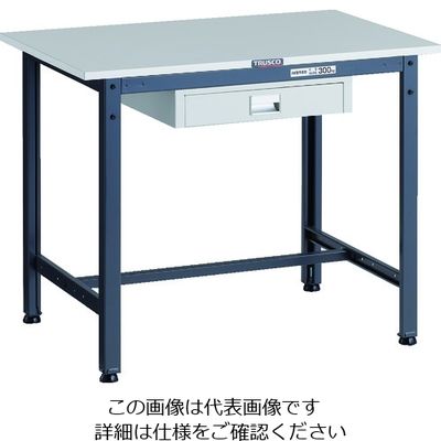 TRUSCO 軽荷重作業台(300kg)AE型 900X600XH740 薄型1段引出し付 ダークグレー色 RAE-0960UDC1 DG（直送品）