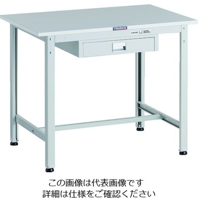 TRUSCO 軽荷重作業台(300kg)AE型 900X600XH740 薄型1段引出し付 ホワイト色 RAE-0960UDC1 W 1台（直送品）